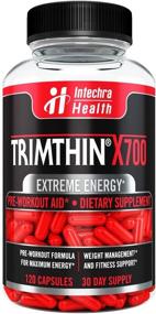 img 4 attached to 💪 Восстановите свой рацион с TRIMTHIN® X700: Термогенные Капсулы для Максимальной Энергии, Производства США - 120 Капсул!