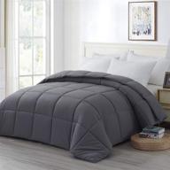 whatsbedding king dark grey lightweight comforter - all season quilted duvet insert with corner tabs - 102×90 inch logo