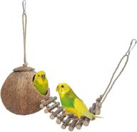 🌴 niteangel coconut hideaway: 100% natural ladder toy for birds and small animals logo