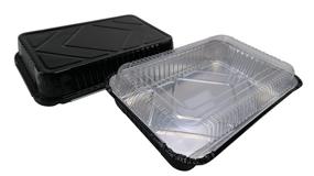 img 2 attached to 🍱 KitchenDance Disposable Black Aluminum 4 Pound Oblong Pans with Plastic Dome Lid 52180P - Pack of 50, Perfect for Food Storage and Takeout