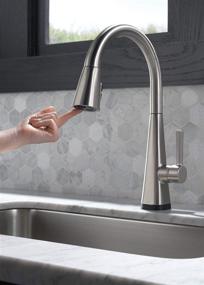 img 2 attached to 🚰 Delta Faucet Lenta Touch Kitchen Faucet in Brushed Nickel, Pull-Down Sprayer Kitchen Faucet, Sink Faucet for Kitchen, Touch2O Technology, SpotShield Stainless Steel - Model 19802TZ-SP-DST