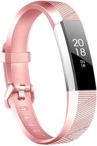 img 4 attached to 🌹 Baaletc Replacement Bands: Classic Rose Gold Sport Straps for Fitbit Alta HR/Alta/Ace