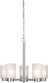 img 3 attached to 💡 Westinghouse Lighting Sylvestre 6227400 - Nickel Brushed Finish Chandelier with Frosted Seeded Glass, 5-Light