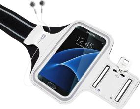 img 3 attached to J&D Sports Armband with Key Holder Slot and Earphone Connection, Compatible for Samsung Galaxy S10/S10e/S9/S8/S7/S7 Edge/iPhone X/Xs/8/7/6S/6