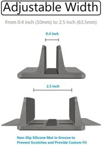 img 2 attached to 🖥️ Space Saving Vertical Laptop Stand: Adjustable Aluminum Dock for All Laptops up to 20.3 inches - Compatible with MacBook Pro/Air, Surface, HP, Dell (Gray)