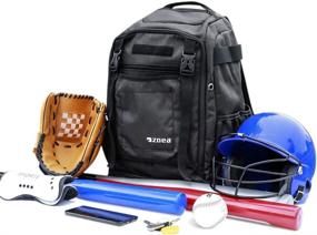 img 3 attached to 🎒 ZOEA Baseball Bat Bag Backpack - Youth and Adult T-Ball & Softball Gear with Spacious Compartment for 4 Bats, Helmet, Gloves, Cleats, Shoes & Helmet Holder