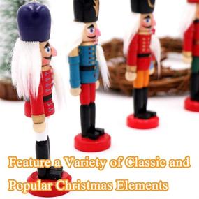 img 1 attached to 🎄 Jolik 6 PCS Nutcracker Ornament Set: Festive Wooden Christmas Ornaments for Nutcracker Lovers