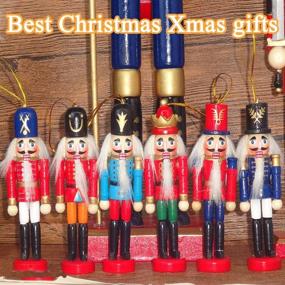 img 2 attached to 🎄 Jolik 6 PCS Nutcracker Ornament Set: Festive Wooden Christmas Ornaments for Nutcracker Lovers