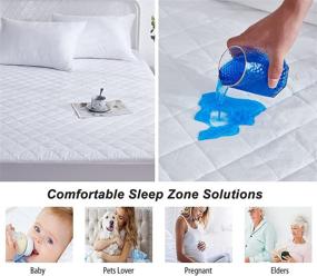 img 1 attached to 🛏️ Gehannah Comfort Mattress Protector: 100% Waterproof, Ultra Soft & Noiseless - Queen Size, Breathable Cooling Cover with Deep Pocket - Top Quality Mattress Pad