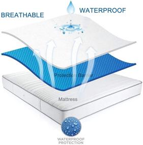 img 3 attached to 🛏️ Gehannah Comfort Mattress Protector: 100% Waterproof, Ultra Soft & Noiseless - Queen Size, Breathable Cooling Cover with Deep Pocket - Top Quality Mattress Pad