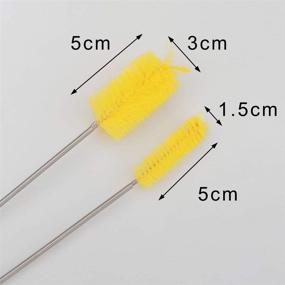 img 2 attached to Aquarium Filter Brush Kit | 1pc Double-Ended Drain Brush + 3pcs Stainless Steel Flexible Long Tube Cleaning Brush Set | Ideal for Fish Tank, Aquarium, Home, Kitchen Tube Cleaning