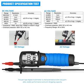 img 3 attached to 🔧 ANNMETER AN-38D: Digital Pen Multimeter - Auto Ranging, AC/DC Volt Ohm Amp DMM Tester with 1999 Counts Volts Reader, Resistance Diode Continuity Test. Features Flashlight and Backlit for Enhanced Visibility.