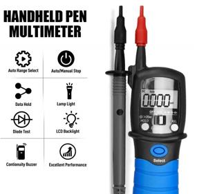 img 2 attached to 🔧 ANNMETER AN-38D: Digital Pen Multimeter - Auto Ranging, AC/DC Volt Ohm Amp DMM Tester with 1999 Counts Volts Reader, Resistance Diode Continuity Test. Features Flashlight and Backlit for Enhanced Visibility.