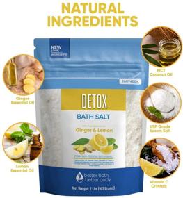 img 1 attached to Invigorating Detox Bath Salt: 32oz Epsom Salt Blend with Ginger, Lemon Essential Oils & Vitamin C – BPA Free Pouch