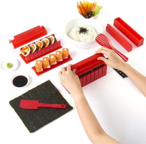 img 1 attached to 🍣 Aya Sushi Making Kit - Sushi Maker 2 | Complete with Online Video Tutorials, Sushi Knife, Bamboo Mat | 12 Piece Sushi Roll Maker Set | Easy & Fun Professional Sushi Kits - Sushi Rolls+