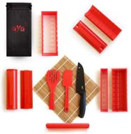 🍣 aya sushi making kit - sushi maker 2 | complete with online video tutorials, sushi knife, bamboo mat | 12 piece sushi roll maker set | easy & fun professional sushi kits - sushi rolls+ logo