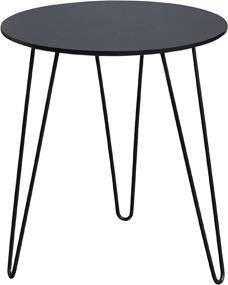 img 3 attached to 🪑 Mostrare Black Round Side Table: Easy Assembly Small Table for Living Room, Bedroom, Nightstand, Bedside Table in White & Marble