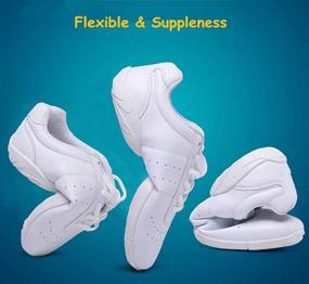 img 3 attached to 👟 DADAWEN Adult & Youth White Cheerleading Shoes: Versatile Sport Training Tennis Sneakers for Competition Cheer