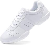 👟 dadawen adult & youth white cheerleading shoes: versatile sport training tennis sneakers for competition cheer logo