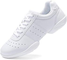 img 4 attached to 👟 DADAWEN Adult & Youth White Cheerleading Shoes: Versatile Sport Training Tennis Sneakers for Competition Cheer