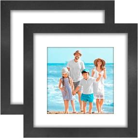 img 4 attached to 🖼️ VMUZEDER 8x8 Picture Frames Set of 2 - Wood Black with HD Glass - Table Top & Wall Display for 8x8 or 5x5 Photos