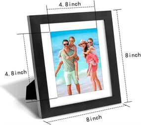 img 3 attached to 🖼️ VMUZEDER 8x8 Picture Frames Set of 2 - Wood Black with HD Glass - Table Top & Wall Display for 8x8 or 5x5 Photos