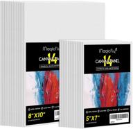 🎨 magicfly painting canvas panels, 5x7", 8x10", set of 28 with label stickers, 100% cotton canvas boards for painting, canvas with mdf board core, ideal for acrylic and oil paint, dry & wet art media, etc logo