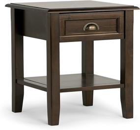 img 4 attached to 🪑 Simpli Home Burlington Solid Wood 18" Espresso Brown End Side Table with Storage, 1 Drawer & 1 Shelf - Ideal for Living Room & Bedroom