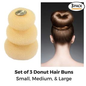 img 2 attached to Создавайте идеальные кокы, не прикладывая усилий, с набором TSMADDTs Donut Bun Maker Set 🔥 - включает 3 заколки для коков и 20 блондинистых шпилек для потрясающих причесок.