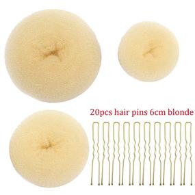 img 4 attached to Create Perfect Buns Effortlessly with the TsMADDTs Donut Bun Maker Set 🔥 - Includes 3 Hair Bun Makers and 20 Blonde Bobby Pins for Stunning Hairstyles