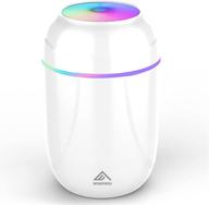 💧 leakproof portable humidifiers: small cool mist humidifier with night light, usb personal desk humidifiers for bedroom, home and office, car, plants. auto shut-off, 2 mist modes, ultra quiet. logo