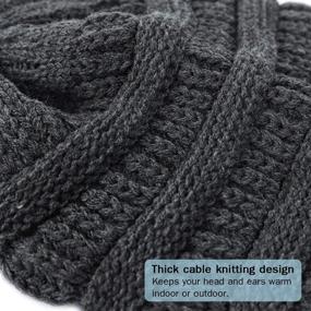 img 1 attached to ❄️ FLORENCE IISA Women's Winter Hats - Satin Lined Beanie for Extra Warmth, Stretchable Thick Cable Knit Chunky Hat