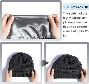 img 2 attached to ❄️ FLORENCE IISA Women's Winter Hats - Satin Lined Beanie for Extra Warmth, Stretchable Thick Cable Knit Chunky Hat