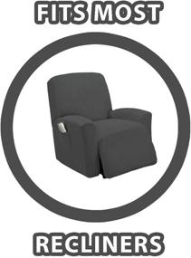 img 2 attached to 🪑 Enhance Your Recliner with Golden Linens Stretch Slipcovers in Gray - Featuring Remote Pocket & Perfect Fit for Most Recliner Chairs