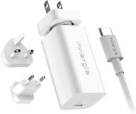 🔌 innergie 60c-60w pd 3.0 usb-c wall charger (int'l), portable laptop/phone power adapter, compatible with nintendo switch, iphone 13, iphone 12, macbook pro & air 13", ipad pro, windows, usb pd 3.0 fast charge logo