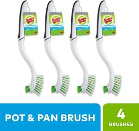 img 3 attached to 🌈 Multicolor Scotch-Brite Pot Pan & Dish Brush - Set of 4