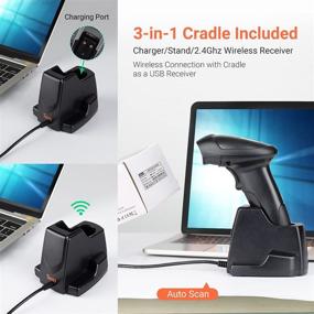 img 3 attached to Tera 2D QR 1D Wireless Barcode Scanner with USB Charging Base Cradle - Handheld Bar Code Reader for Fast, Precise Scanning with Automatic Sensing