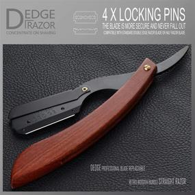 img 1 attached to 🪒 DEDGE Professional Blade Replaceable Straight Razor: Retro Wooden Handle Double Edge Razor for Barber and Beard Shaving