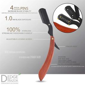 img 2 attached to 🪒 DEDGE Professional Blade Replaceable Straight Razor: Retro Wooden Handle Double Edge Razor for Barber and Beard Shaving