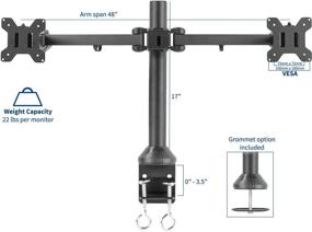 img 3 attached to 💻 Enhance Your Workspace with the VIVO Dual Monitor Desk Mount - Adjustable VESA Stand for Two Ultra Wide Screens up to 38 inches (STAND-V102AM)