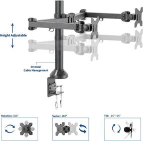 img 2 attached to 💻 Enhance Your Workspace with the VIVO Dual Monitor Desk Mount - Adjustable VESA Stand for Two Ultra Wide Screens up to 38 inches (STAND-V102AM)