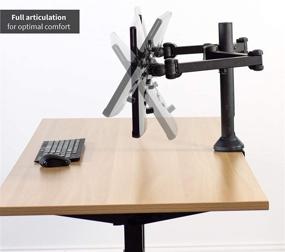 img 1 attached to 💻 Enhance Your Workspace with the VIVO Dual Monitor Desk Mount - Adjustable VESA Stand for Two Ultra Wide Screens up to 38 inches (STAND-V102AM)