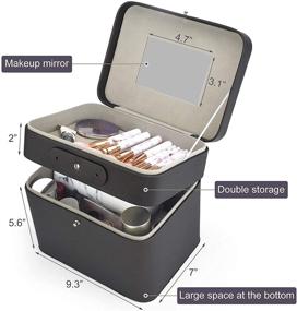 img 1 attached to 💄 Jazzpuss Makeup Storage Case - Portable 3-Layer Makeup Organizer with Mirror, Travel-Friendly Makeup Box (Black)