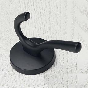 img 3 attached to Top-Rated Mellewell 4 Pack Double Robe Hook: Heavy Duty Towel Dispenser Backpack Holder +Wall Mounted in Flat Black, SKU 09001B