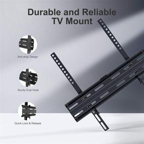 img 2 attached to 📺 ERGO TAB Tilt TV Wall Mount Bracket | Low Profile | Fits 26-55 Inch LED LCD OLED Flat Curved Screen TVs | 16 Inch Studs | VESA 400x400mm | Holds up to 99 lbs | Black