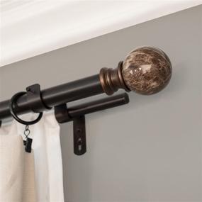 img 2 attached to Decopolitan 30023-36BR Brown Marble Ball Double Telescoping Drapery Rod Set, 36-72 Inches - Stylish and Versatile Window Decor Solution