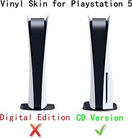 img 1 attached to 🎮 Full Body Vinyl Skin Decal Cover for PS5 Digital Edition Console and Controllers (CD Version) - Dark Starry Sky Design