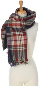 img 1 attached to 🧣 Womens Plaid Blanket Scarf Winter Soft Tassel Scarfs: A Gorgeous Wrap Shawl by Chuanqi