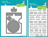 🌱 lawn fawn reveal wheel and sentiments stamp & die set bundle - 2 items combine for creative card making logo