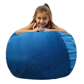 img 4 attached to 🧸 A Fun and Functional Stuffed Animal Storage Bean Chair for Kids' Home Store